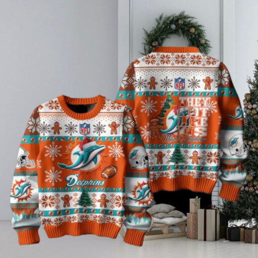 Miami Dolphins 2024 They Not Like Us Dolphins Christmas Ugly Sweater