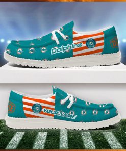 Miami Dolphins 2024 Version Personalized Hey Dude Shoes