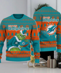 Miami Dolphins Grinch Ugly Christmas Sweater