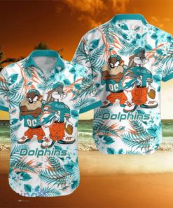 Miami Dolphins Hawaiian Shirt Taz and Bugs For NFL Team