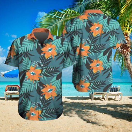 Miami Dolphins Hawaiian Tracksuit Floral Outfits Button Down Shirt Beach Shorts