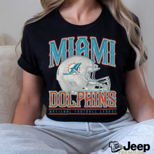 Miami Dolphins Helmet Garment Dyed Heavyweight T Shirt