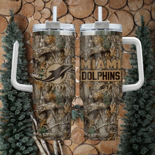 Miami Dolphins NFL Hunting Tumbler Stanley Tumbler 40oz