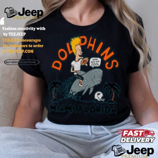 Miami Dolphins NFL x Homage x Beavis and Butt Head Unisex Tri Blend T Shirt