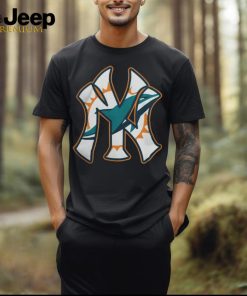 Miami Dolphins New York Yankees Black Unisex T shirts