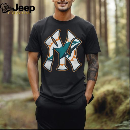 Miami Dolphins New York Yankees Black Unisex T shirts