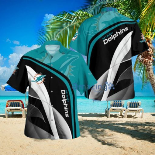 Miami Dolphins Primary Logo 3d Print Button Down Tropical Hawaiian Shirt