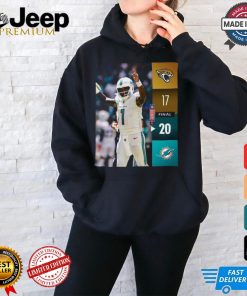 Miami Dolphins Wins 20 17 Jaguars 2024 NFL Game Final Score shirt