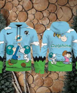 Miami Dolphins X Snoopy Peanuts 75th Anniversary Hoodie
