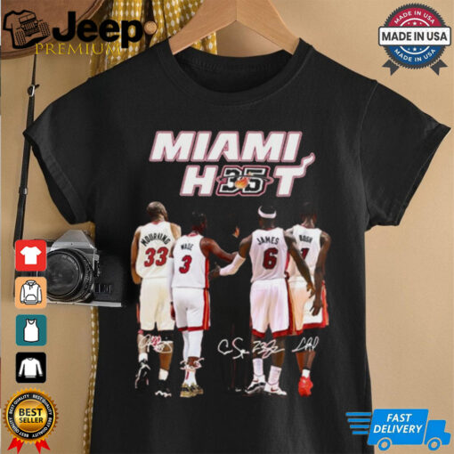 Miami Heat 35th Anniversary James Bosh Wade Signatures 2024 Shirt