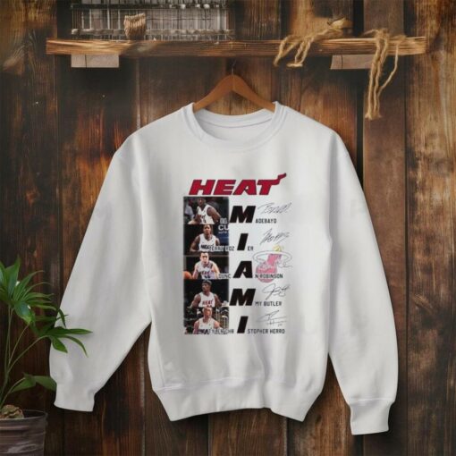 Miami Heat Bam Adebayo Terry Rozier Duncan Robinson Jimmy Butler and Christopher Herro signatures shirt