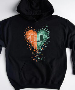 Miami Hurricanes Crystal Heart Shirt