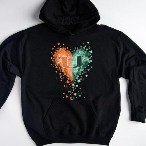 Miami Hurricanes Crystal Heart Shirt