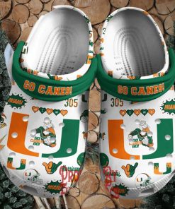 Miami Hurricanes I Love Football Crocs Slippers