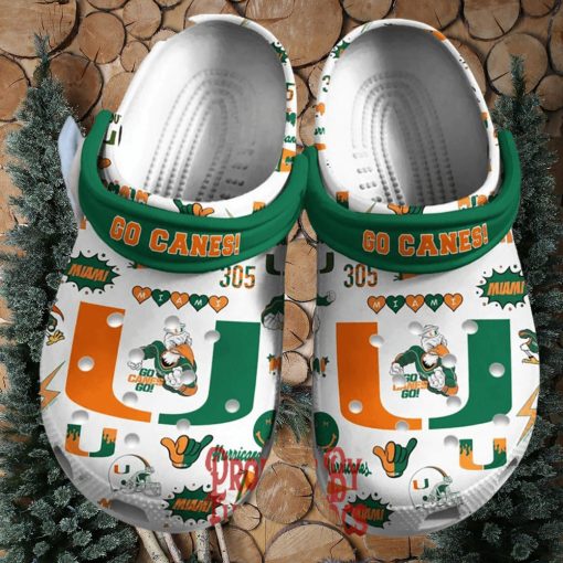 Miami Hurricanes I Love Football Crocs Slippers