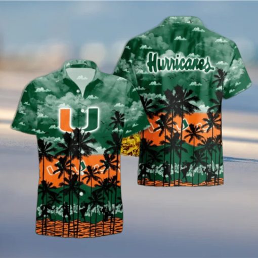 Miami Hurricanes Palms Tree Hawaiian Shirt