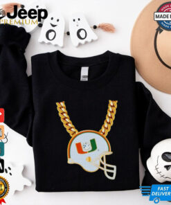 Miami Hurricanes helmet chain shirt