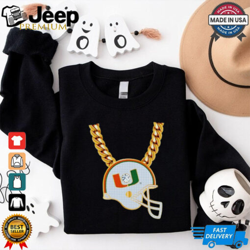 Miami Hurricanes helmet chain shirt