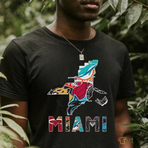 Miami Map Sports Teams Logo Shirt