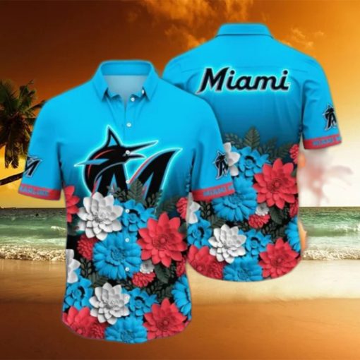 Miami Marlins MLB Flower Hawaii Shirt And Tshirt For Fans