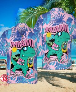 Miami South Beach Cool T Rex Dinosaur Hawaiian Shirt