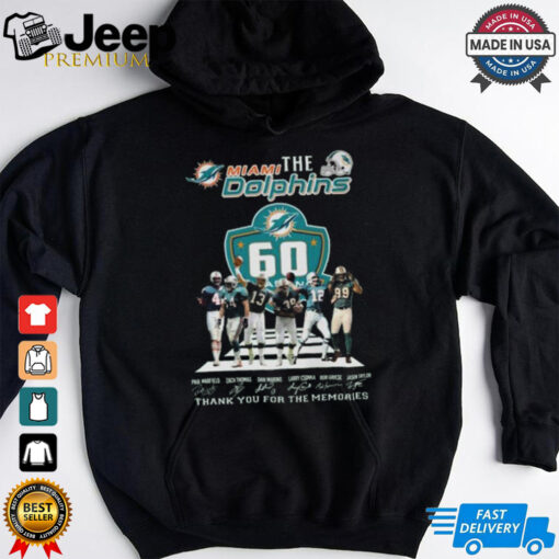 Miami The Dolphins 60th Anniversary Thank You For The Memories 2D T Shirt