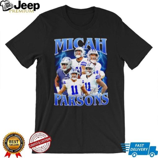 Micah Parsons number 11 Dallas Cowboys football player portrait lightning shirt