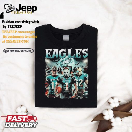 Michael Myers 1 Jason Voorhees 62 Freddy Krueger 11 Eagles Philadelphia Halloween Shirt