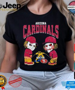 Michael Myers And Billy The Puppet X Arizona Cardinals Pee On NFL Teams Halloween Shirt