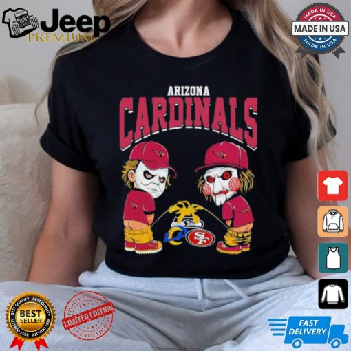 Michael Myers And Billy The Puppet X Arizona Cardinals Pee On NFL Teams Halloween Shirt