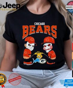 Michael Myers And Billy The Puppet X Chicago Bears Pee On NFL Teams Halloween Shirt