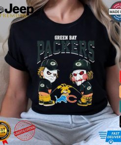 Michael Myers And Billy The Puppet X Green Bay Packers Pee On NFL Teams Halloween Shirt