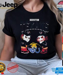 Michael Myers And Billy The Puppet X Houston Texans Pee On NFL Teams Halloween Shirt