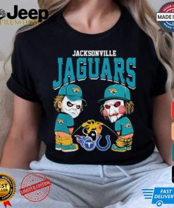 Michael Myers And Billy The Puppet X Jacksonville Jaguars Pee On NFL Teams Halloween Shirt