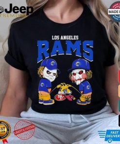 Michael Myers And Billy The Puppet X Los Angeles Rams Pee On NFL Teams Halloween Shirt