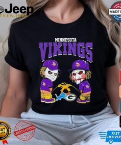 Michael Myers And Billy The Puppet X Minnesota Vikings Pee On NFL Teams Halloween Shirt