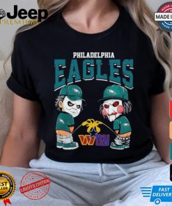 Michael Myers And Billy The Puppet X Philadelphia Eagles Pee On NFL Teams Halloween Shirt