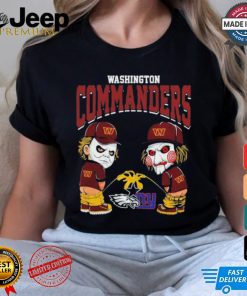 Michael Myers And Billy The Puppet X Washington Commanders Pee On NFL Teams Halloween Shirt