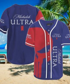 Michelob ULTRA Beer Red Skull Sports Baseball Jersey