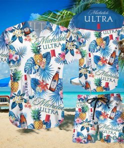 Michelob Ultra Beer Hawaiian Shirts And Short Summer Beach Set