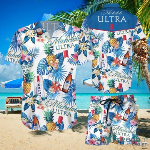 Michelob Ultra Beer Hawaiian Shirts And Short Summer Beach Set