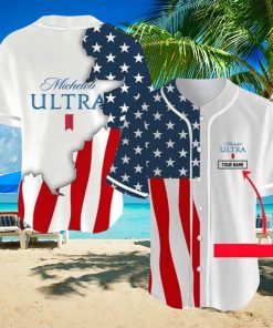 Michelob Ultra US Flag Personalized Patriotic Baseball Jersey