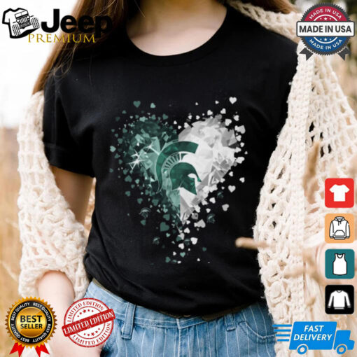 Michigan State Spartans Crystal Heart Shirt