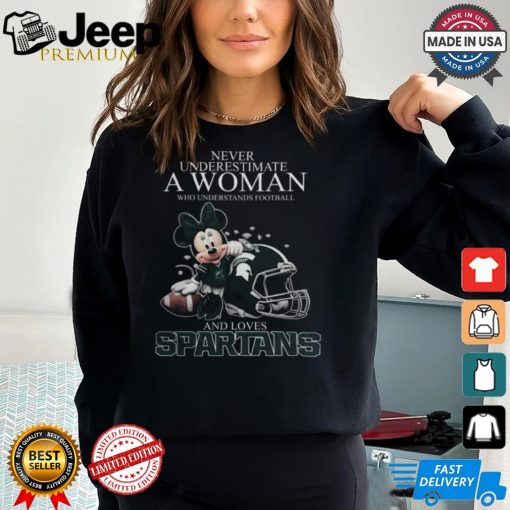 Michigan State Spartans x Minnie Mouse Never Underestimate A Woman Who Understands Football And Loves Shirt