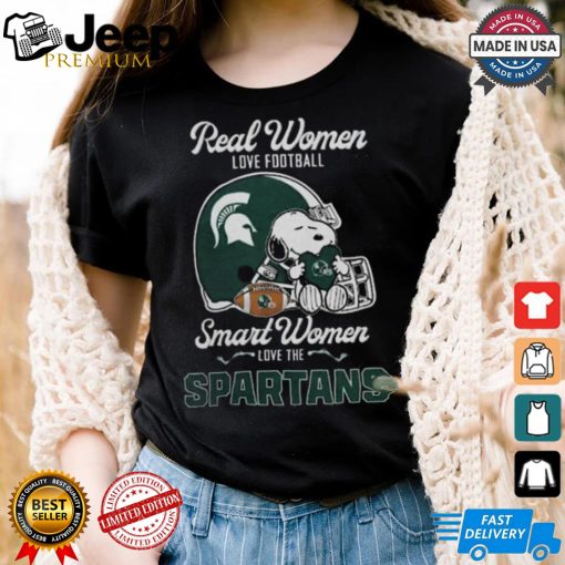 Michigan State Spartans x Snoopy Real Women Love Football Smart Women Helmet 2024 T Shirt