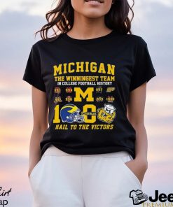 Michigan The Winningest Team In College Football History 1000 Wins Hail To The Victors T Shirt