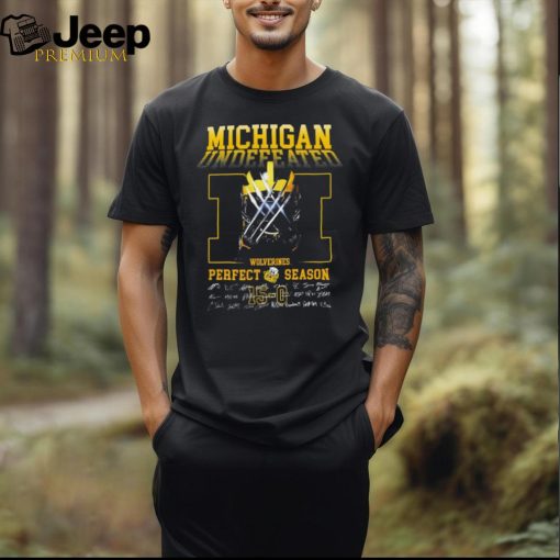 Michigan Undefeated Logan Wolverine Perfect Season signatures shirt