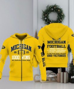 Michigan Wolverines 1000 Wins College Football Hoodies