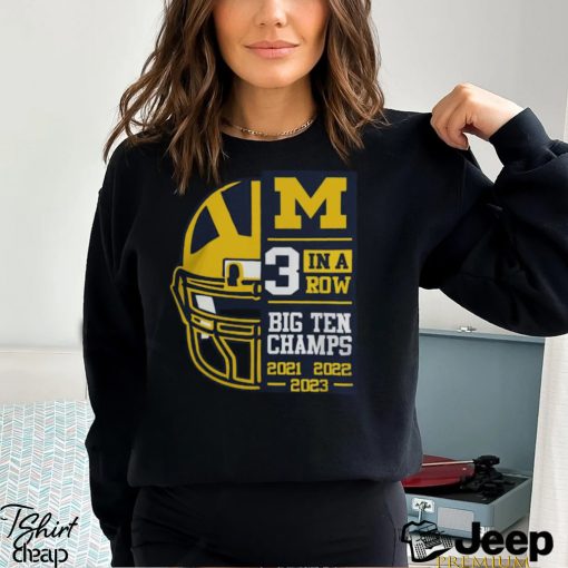 Michigan Wolverines 2023 Back To Back 3X Conference Champions T Shirt