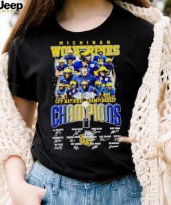 Michigan Wolverines 2024 CFP National Championship Champions signatures shirt